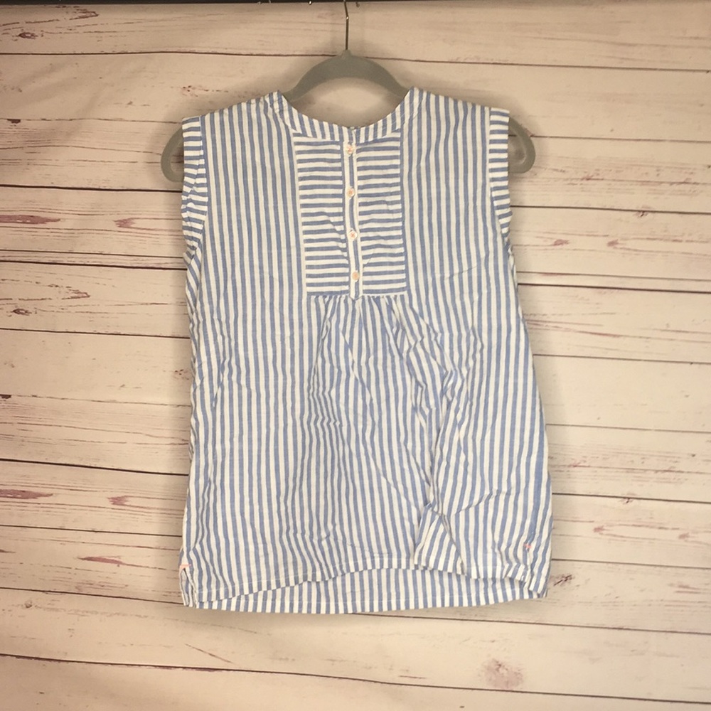 Blue and White Striped Girls Blouse Size 14/16